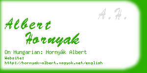albert hornyak business card